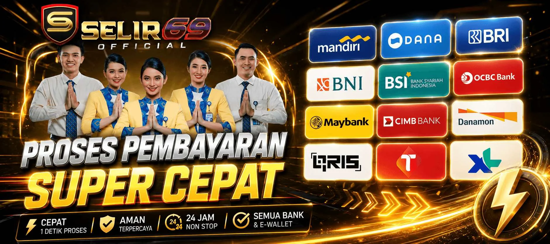 Metode pembayaran SELIR69 melalui QRIS, transfer bank, dan dompet digital